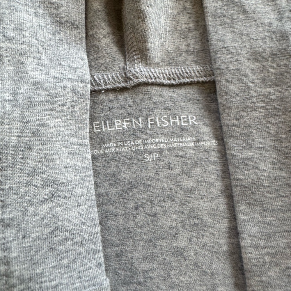 EILEEN FISHER cardigan sweater pockets jacket organic cotton gray Sz Small - Picture 2 of 5